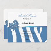 ブルーゼブラ印刷ブライダルシャワー招待状 招待状 (正面/裏面)