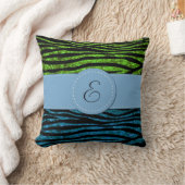 ブルーゼブラ,グリーンゼブラ,グリッターゼブラ,モノグラム クッション (ブランケット)