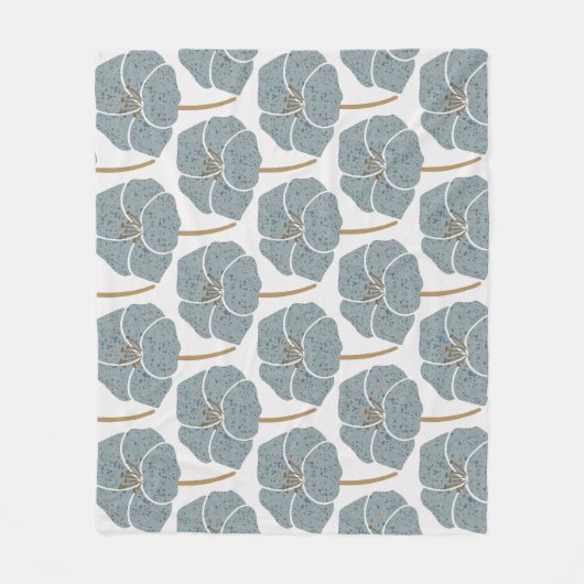 ブルーゼラニウム花ロマンチックなパターン。 フリースブランケット (正面)