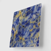 ブルーソダライトのクローズアップ スクエア壁時計 (傾斜)