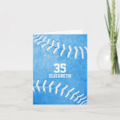 ブルーソパーソナライズされたシンプルフトボールスポーツ カード (正面)