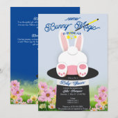 ブルーソファニー魔法ハットトリックガーデンベイビーシャワー 招待状 (正面/裏面)