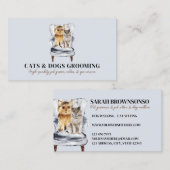 ブルーソファヨークシャーテリアドッグスコティッシュキャットペット 名刺 (正面/裏面)