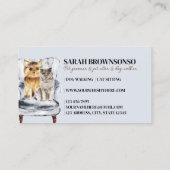 ブルーソファヨークシャーテリアドッグスコティッシュキャットペット 名刺 (裏面)