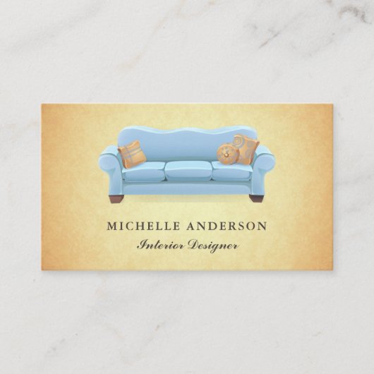 ブルーソファ家具店インテリアデザイナ 名刺 (正面)