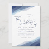 ブルーソフトウォーターの色結婚の濃淡 招待状 (正面)