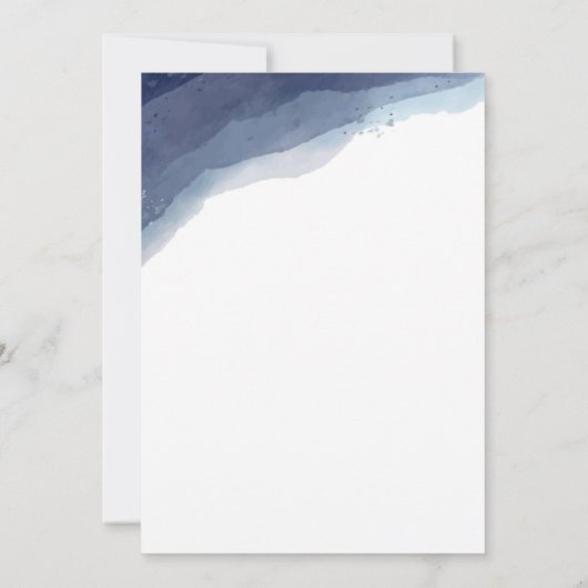 ブルーソフトウォーターの色結婚の濃淡 招待状 (裏面)