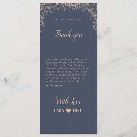 ブルーソフトサンキューテーブルカード メニュー (正面)