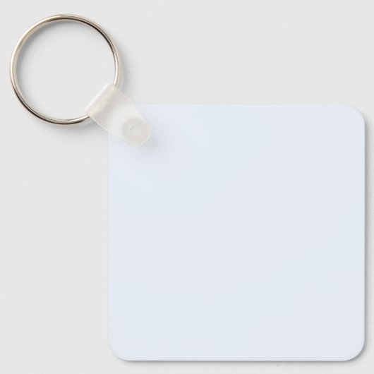ブルーソフトホワイトパステル無地のカラー キーホルダー (正面)