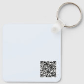 ブルーソフトホワイトパステル無地のカラー キーホルダー (裏面)