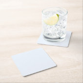 ブルーソフトホワイトパステル無地のカラー スクエアペーパーコースター (インサイチュ)