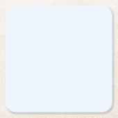 ブルーソフトホワイトパステル無地のカラー スクエアペーパーコースター (正面)