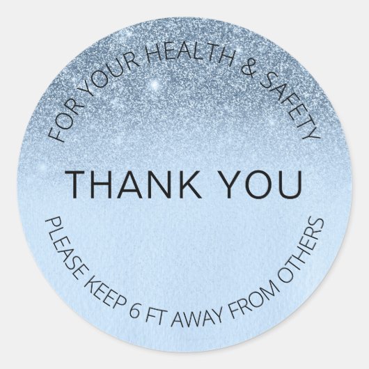 ブルーソーシャル分散グリッターサロン6フィート遠くに ラウンドシール (正面)