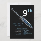 ブルーソード9th男の子バースデーパーティー 招待状 (正面)