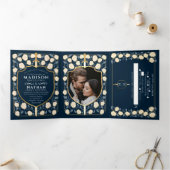 ブルーソード&シールド中世ファンタジー結婚ズ 三つ折り招待状 (内部)