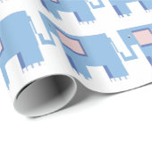 ブルーゾウ男の赤ちゃんギフトラップ ラッピングペーパー (ロールコーナー)