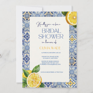 ブルータイイタリアントルブライダルシャワー招待状 招待状