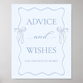 ブルータイイングザ・ノットブライダルシャワーアドバイスの願い ポスター