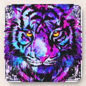 ブルータイガーコースターカラフル- Tiger Head Coaster コースター (正面)