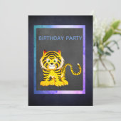 ブルータイガーシャルボード誕生日パーティーの招待 招待状 (スタンド正面)