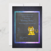 ブルータイガーシャルボード誕生日パーティーの招待 招待状 (裏面)