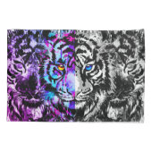 ブルータイガーピローケースグレータイガー顔 枕カバー (裏面)