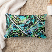 ブルータイガーヘッドのアートワーク – タイガー装飾用クッション ランバークッション (ブランケット)