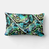 ブルータイガーヘッドのアートワーク – タイガー装飾用クッション ランバークッション (裏面)