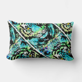 ブルータイガーヘッドのアートワーク – タイガー装飾用クッション ランバークッション