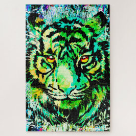 ブルータイガーヘッド – タイガーポートレートジグソーパズル ジグソーパズル