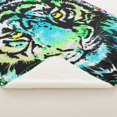 ブルータイガーヘッド – タイガーポートレート シェルパブランケット (3/4)