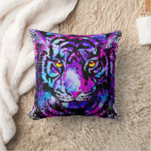 ブルータイガー装飾用クッションカラフル – タイガーヘッド クッション (ブランケット)