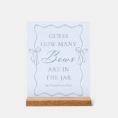 ブルータイザノットブライダルシャワー推測いくつ弓 アクリルサイン (正面)