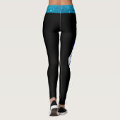 ブルータイツで輝く、グリッターイスラエル国旗のデザイン レギンス (裏面)