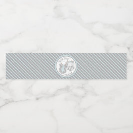 ブルータイボウタイドットストライプツインボーイズ赤ちゃんシャワー ペットボトルラベル