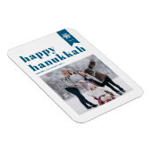 ブルータイポグラフィスノーフレーク写真ハッピーハヌカー マグネット (右側)