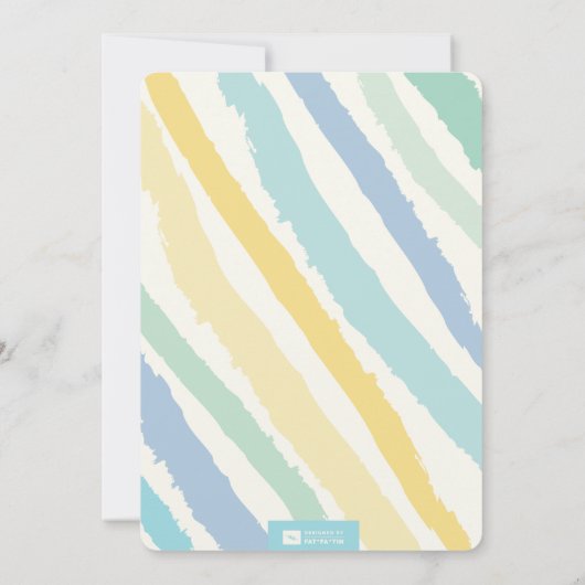 ブルータイポグラフィハロー男の赤ちゃんSIP & SEEデザイン 招待状 (裏面)