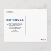 ブルータイポグラフィメリークリスマスフォトコラージュ ポストカード (裏面)