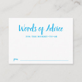 ブルータイポグラフィ男の赤ちゃんベビーシャワーアドバイス エンクロージャーカード