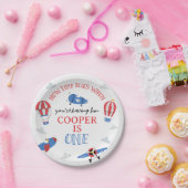 ブルータイムフライ飛行機1st誕生日紙プレート ペーパープレート (パーティー)