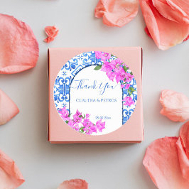 ブルータイルとブーゲンビリア エレガントな感謝 ラウンドシール