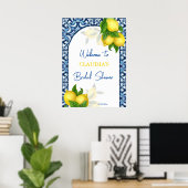 ブルータイルとレモンアマルフィブライダルシャワーへようこそ ポスター (ホームオフィス)