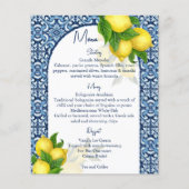 ブルータイルとレモンアマルフィポジターノをテーマにしたメニュー (正面)