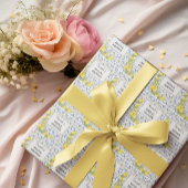 ブルータイルにレモン ブライダルシャワーラッピングペーパー ラッピングペーパー