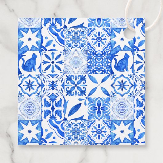 ブルータイルのブーガインビリア エレガントなブライダルシャワー フェイバータグ (裏面)