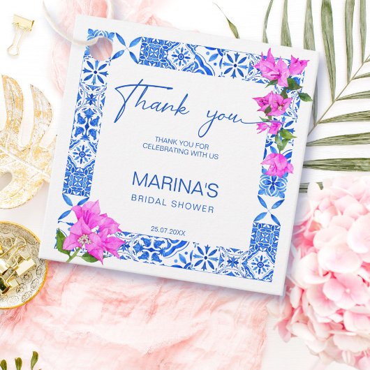 ブルータイルのブーゲンビリア エレガントな ブライダルシャワー フェイバータグ