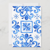 ブルータイルのレモンイタリアンの赤ちゃんシャワー 招待状 (裏面)