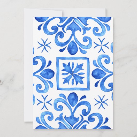 ブルータイルのレモンイタリアンの赤ちゃんシャワー 招待状 (裏面)