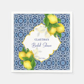 ブルータイルのレモン アマルフィ ウェディングシャワーパーティー オーダーメイド スタンダードカクテルナプキン (正面)