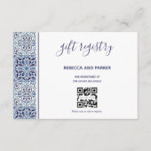 ブルータイルの結婚式 ギフト レジストリー QRコード カード (正面)